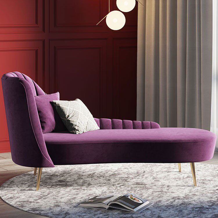 Nordic simple leisure single chaise longue beauty collapse light luxury lazy chair metal foot chaise longue sofa curved recliner