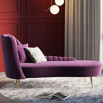 Nordic simple leisure single chaise longue beauty collapse light luxury lazy chair metal foot chaise longue sofa curved chaise longue