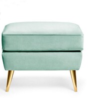 Modern minimalist square sofa art footstool French cloakroom stool European style foyer green velvet shoe changing stool