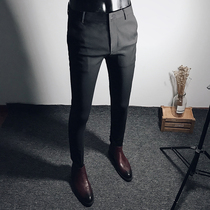 Black pituality 90% Western pants Mens Korean version trendy elastic body small leggings pants business positive dress casual long pants