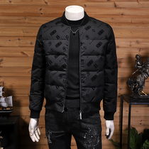 2021 Winter new short men jacket black Thickened White Duck Suede high-end baseball Collar Down Jacket
