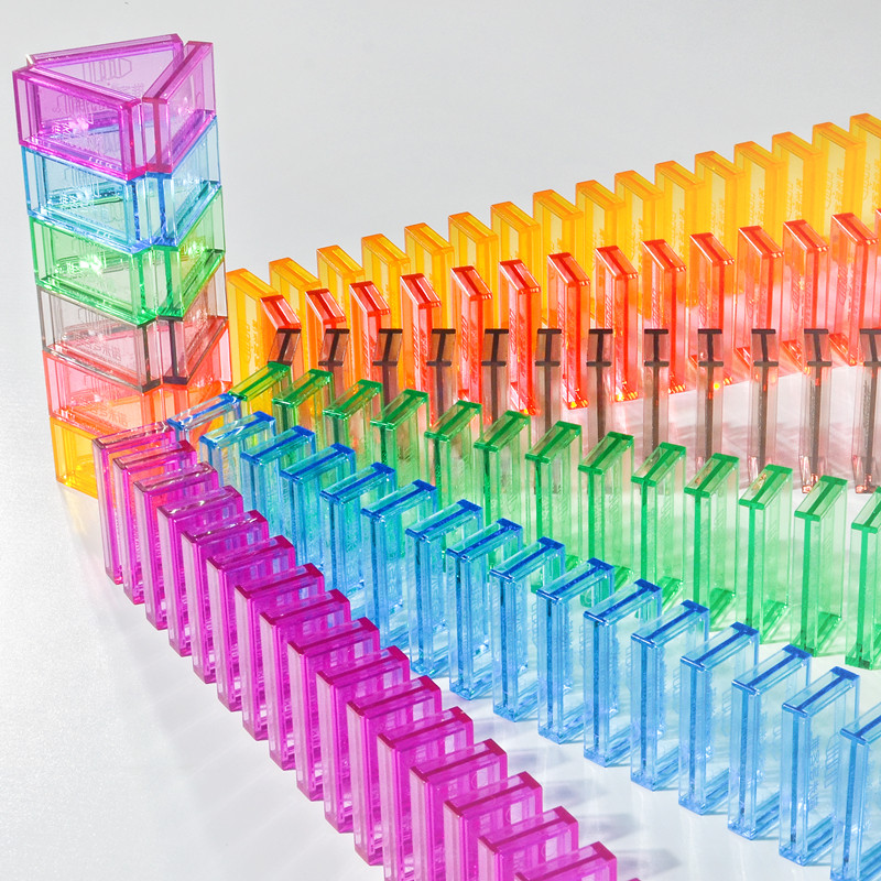 Transparent Domino Pusher Domino Crystal Set Professional Standard Domino Plastic