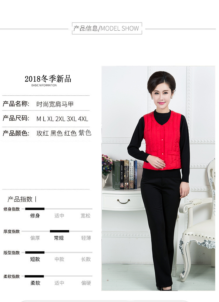 Mùa thu và mùa đông của phụ nữ ngắn xuống áo vest cotton mẹ tải dày vest thời trang trung niên nữ cao cấp 