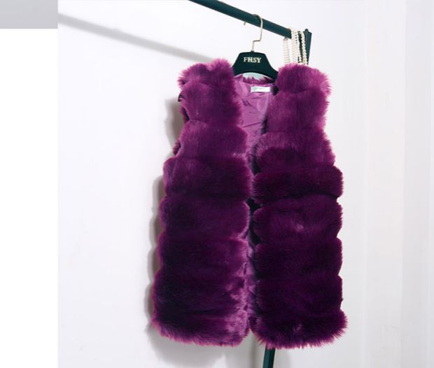 Giả lông cáo lông chồn lông vest nữ dài mùa đông phiên bản mới của Hàn Quốc dày vest vest sang trọng vai mỏng áo khoác lông zara