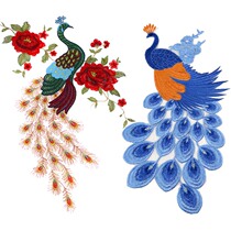 Embroidery pattern Large green phoenix patch stickers Cheongsam skirt clothes decoration large fashion patch cloth stickers