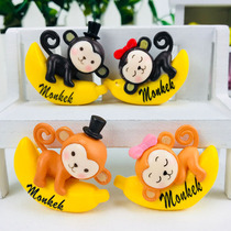 Birthday cake decoration couple Monkey Banana Monkey couple doll scene cake ornaments baking decoration accessories