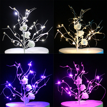 Birthday cake decoration LED light warm white color string lamp rose tree plug-in scene romantic decoration