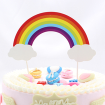 Birthday cake decoration plug-in card rainbow colorful card party dress up supplies decoration birthday card