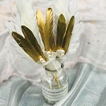 Birthday cake decoration bow golden feather cake plug-in creative baking dessert table decoration