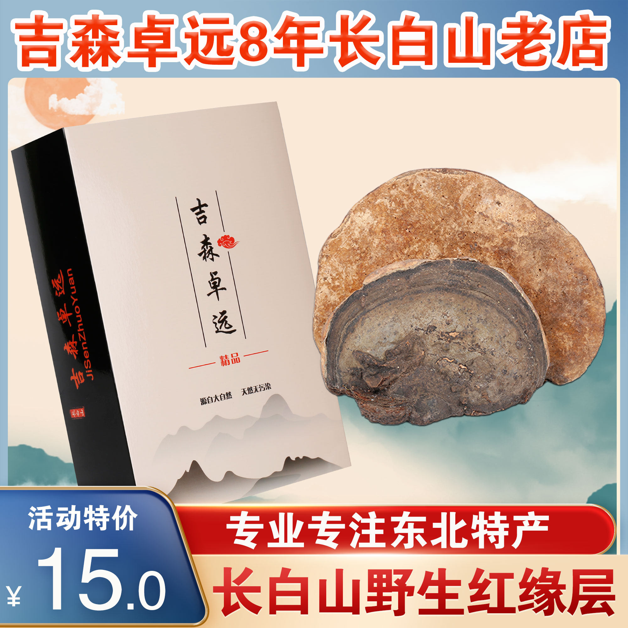 Long White Mountain Wild Red Edge Layer Pore Fungus Natural Traditional Nourishing Pindi Ringe 2 pieces