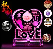 Baby hand and foot ink pad foot foot child girl newborn baby full moon 100 days permanent souvenir photo frame