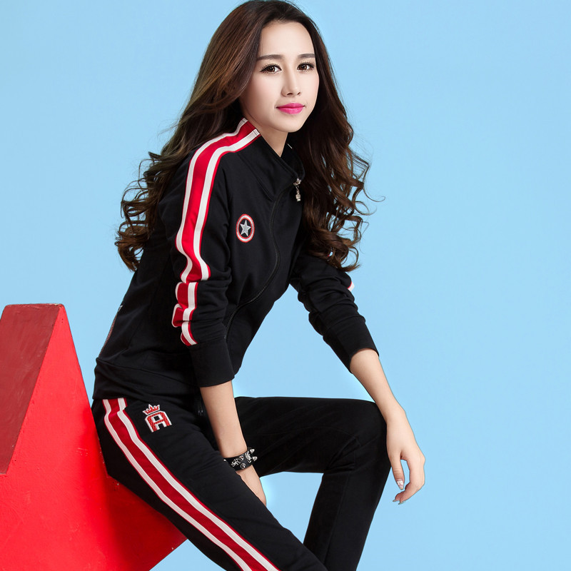 Brand Women's Sportswear Clover Suit Pure Cotton Spring and Autumn Pure Cotton Sweatshirt Jacket Long-Sleeved Casual Running Breathable