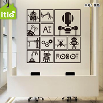 Love stickers wall stickers childrens school science and technology training institutions Wall robot decoration stickers stickers Smart Era