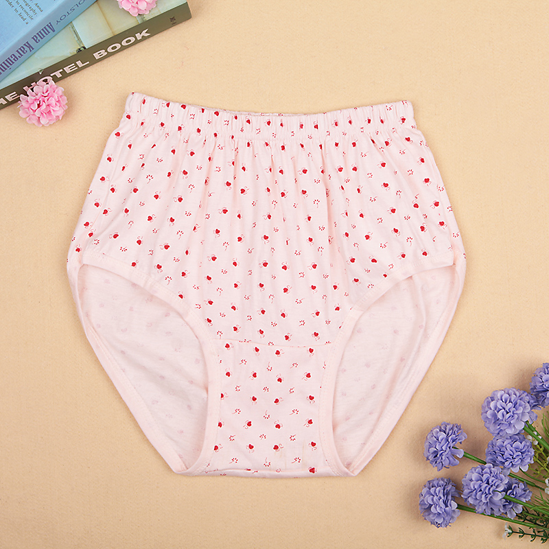 Phụ nữ trung niên và cao tuổi eo cao kích thước tam giác hoa đồ lót cotton mẹ đồ lót cũ lỏng ngắn đồ lót cotton đồ lót dành cho những cô nàng màn hình phẳng