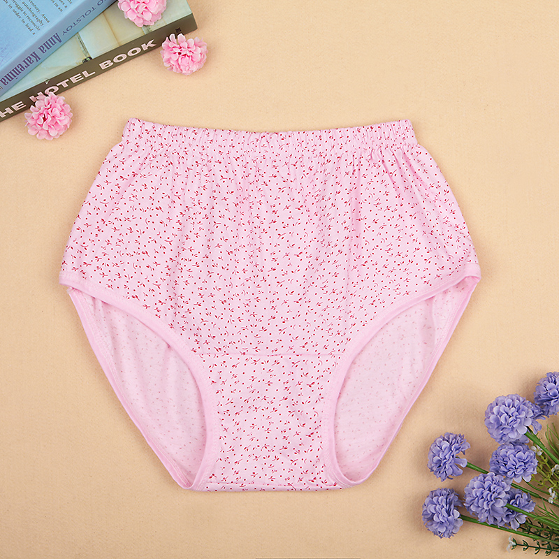 Phụ nữ trung niên và cao tuổi eo cao kích thước tam giác hoa đồ lót cotton mẹ đồ lót cũ lỏng ngắn đồ lót cotton đồ lót dành cho những cô nàng màn hình phẳng