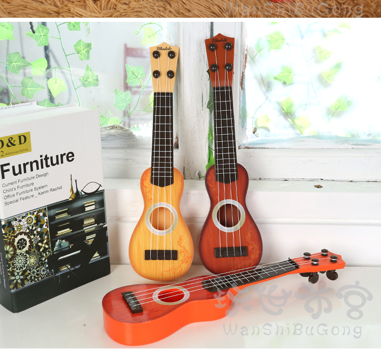 Trẻ em của mô phỏng mini ukulele có thể chơi nhạc cụ đàn piano bé âm nhạc nhỏ guitar nhựa guitar đồ chơi