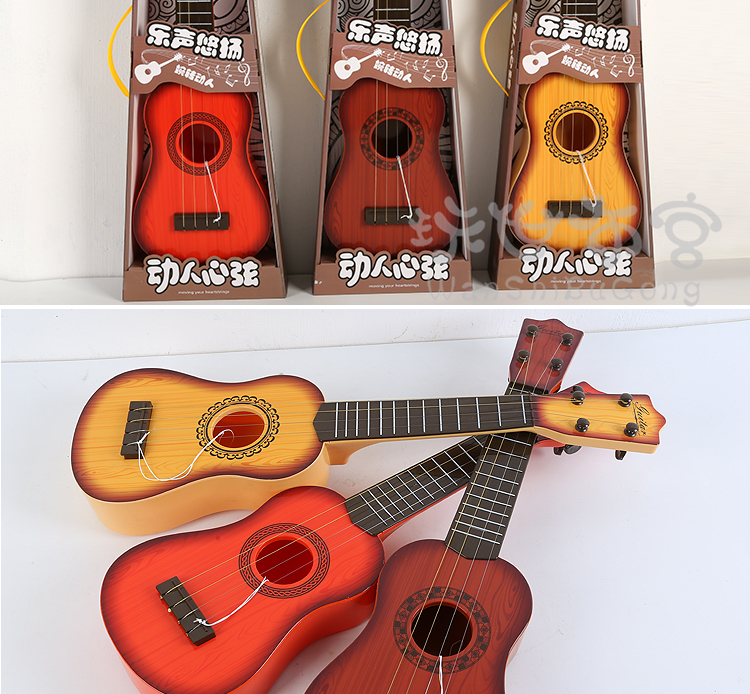 [Hàng ngày khuyến mãi] trẻ em của cây đàn guitar âm nhạc mô phỏng vừa ukulele nhạc cụ đàn piano bé đồ chơi bằng nhựa