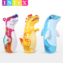 INTEX large thick inflatable tumbler children boxing toys cartoon baby children exercise puzzle early education