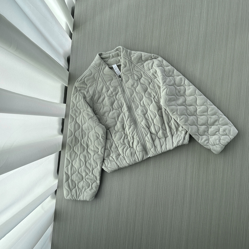 Lu! Raglan Sleeve Baseball Uniform Quilted Bomber Jacket Cotton Outwear Short Cotton Quilted Jacket Women's Autumn and Winter