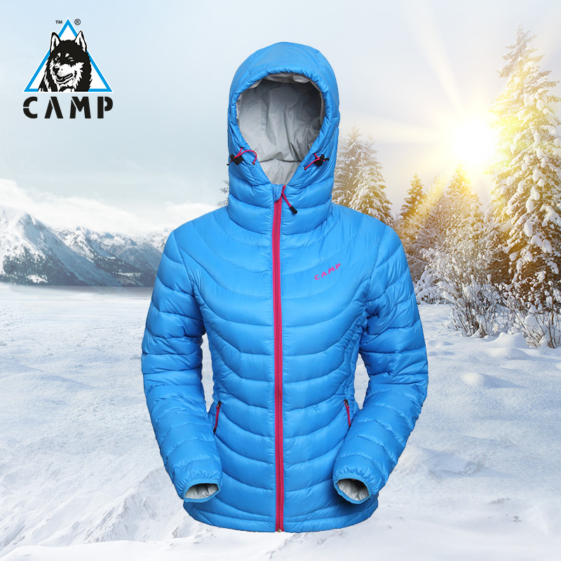 CAMP Camp Down Jacket for Women Short Ultra Light Warm Outdoor Splash Water Windproof Breathable Ski Goose Down Clothing