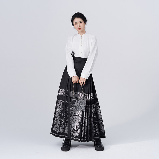 Weaving Department's original song-made aircraft sleeves [Shanhe Yinghua] Ming-made horse-faced skirt female [Jiyang Zhizhi] suit daily