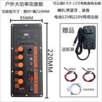 12V battery 220V square dance Bluetooth speaker power amplifier board lever audio wireless microphone microphone motherboard