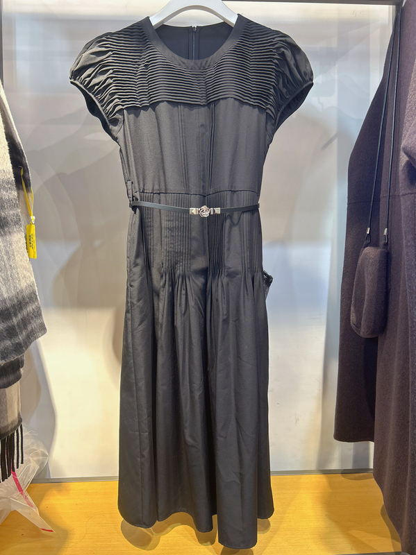 Authentic Store Product Black Long Short-Sleeved Dress
