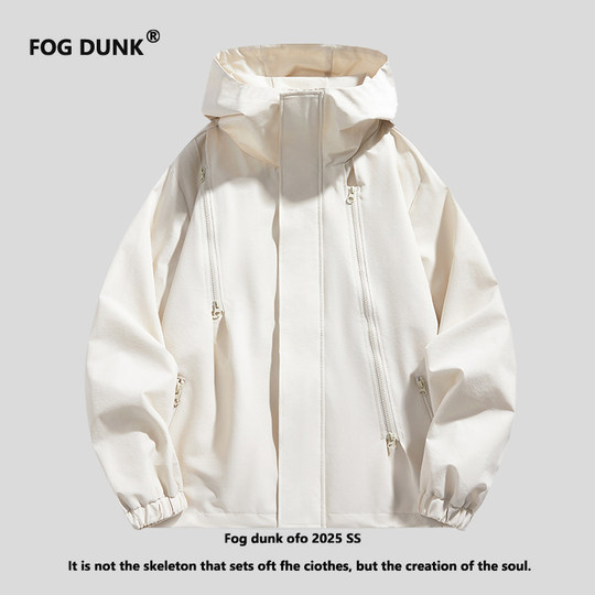 FOG DUNK Frühling und Herbst Multi-Pocket-Jacke für Herren, trendige Marke, Outdoor-Arbeitskleidung, einheitliche Freizeitjacke für Männer und Frauen