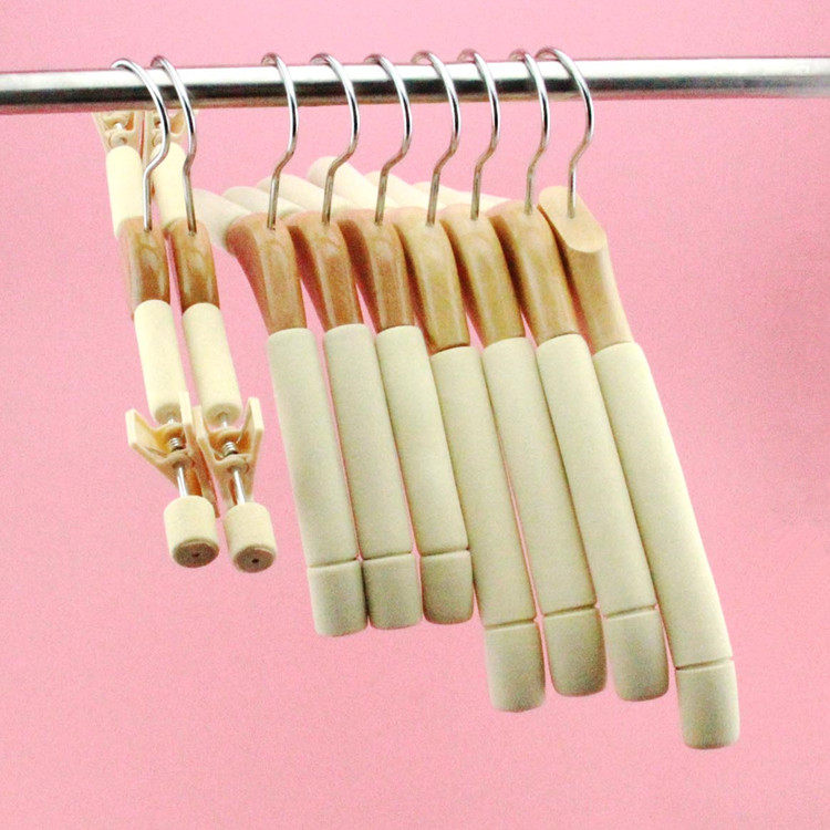 Solid wood sponge coat coarse anti-slip support for household trace-free clothes storeadult trousers clamp wood