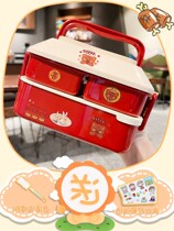 Day Style Lunch Box Cute Young Girl Hearts Portable Spring Lunch Box Office Workers HAND RETRO MULTILAYER PICNIC BOXES