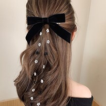 Japanese fairy back temperament bow hairpin net red 2021 new back head clip exquisite bangs hairpin