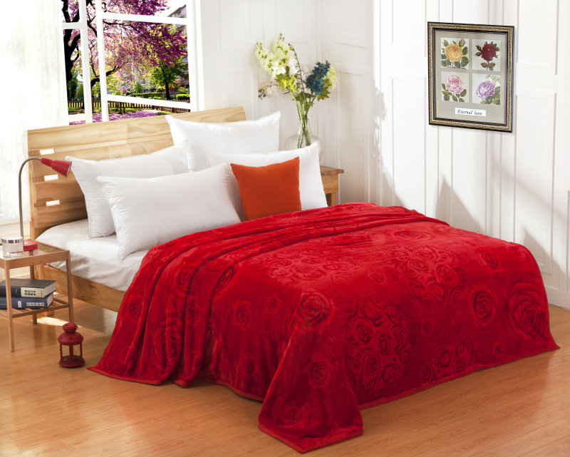 Big red blanket coral velvet thickened falai velvet single and double wedding festive winter warm sheets nap blanket