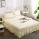 Đám cưới lớn màu đỏ chần ren giặt bông giường váy đơn mảnh dày trải giường đặt tấm 1,5m1,8 2 mét
