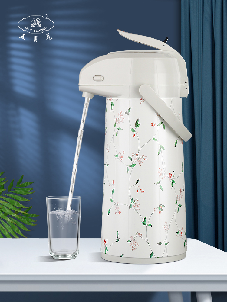 Mayflower Air pressure kettle Thermos Household push-type thermos Large capacity thermos thermos Student boiling water bottle