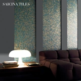 Retro Teng's Blue Glass Mosaic Plain Ванная комната для ванной комнаты балкон фон кухня ресторан синяя стена плитка