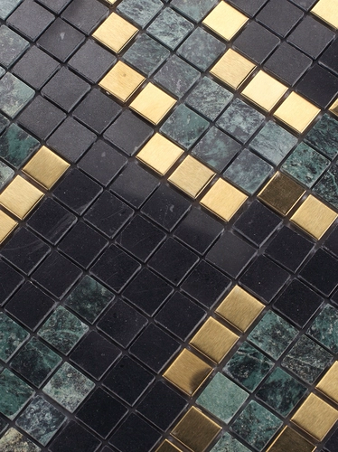 Простая темно -зеленая мраморная металлическая мозаичная головоломка плитка ванная комната ванная комната балконы балковая настенная плитка