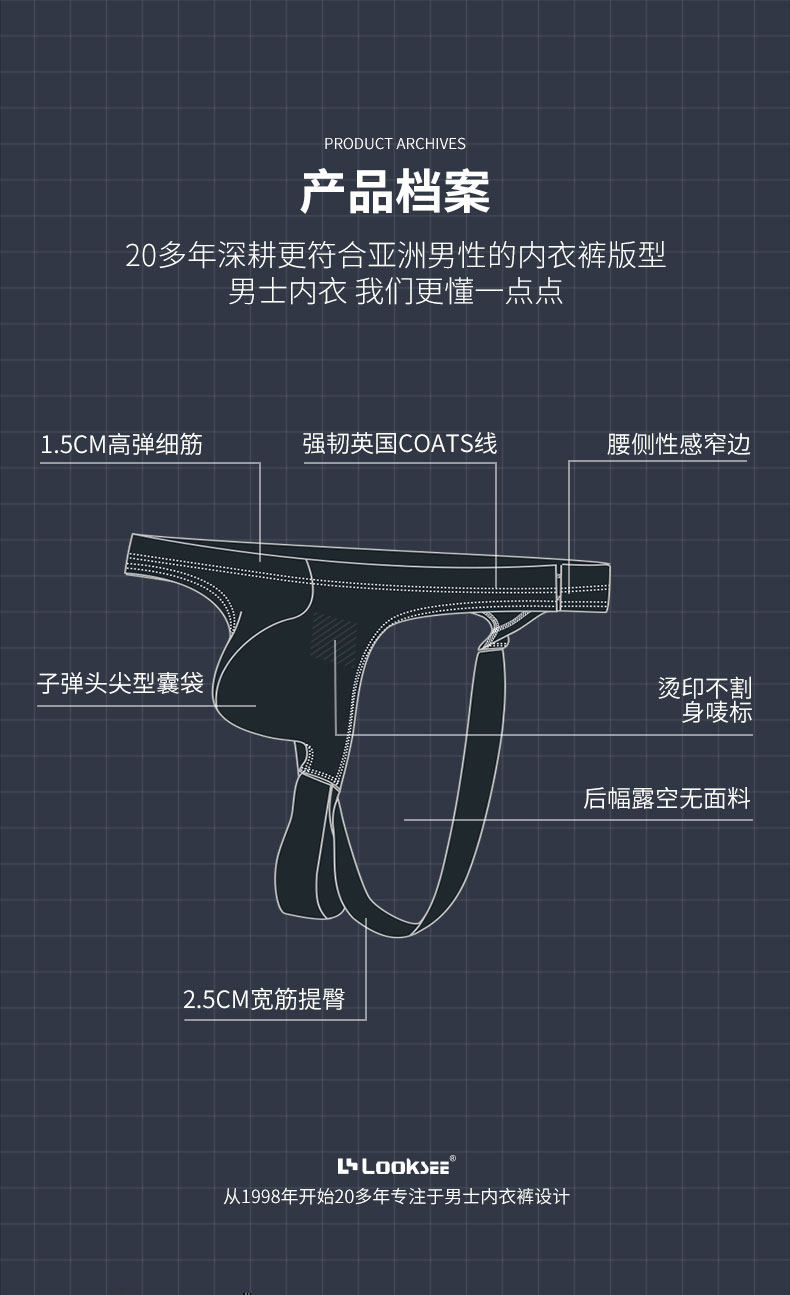 Ideamini内裤ideamini双丁丁字裤提臀小三角裤男士内裤个性感骚露臀jj低腰潮流透明薄款内裤 价格图片品牌报价 苏宁易购银湖男装专营店
