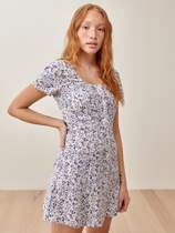 Substitute for Information 21 Spring and Summer Retro Vantine Wind Broken Flower Round Tender Short Sleeve Tracing Dress