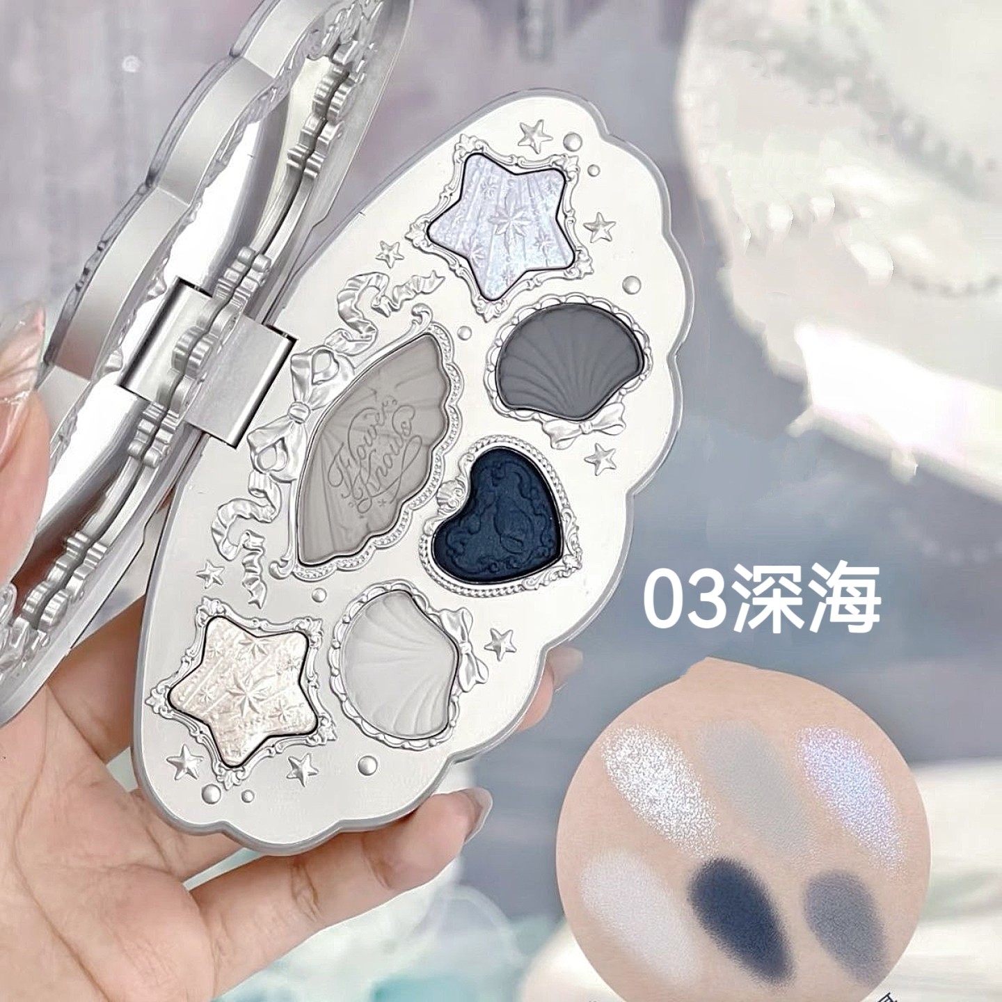 花知晓贝壳珍珠六色眼影盘，哑光珠光细闪不飞粉_眼影_淘宝美妆网