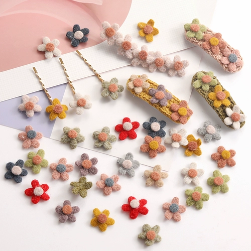 Брендовый милый плюшевый шерстяной войлок, аксессуар для волос, заколка для волос ручной работы, набор материалов, в цветочек, поделки ручной работы