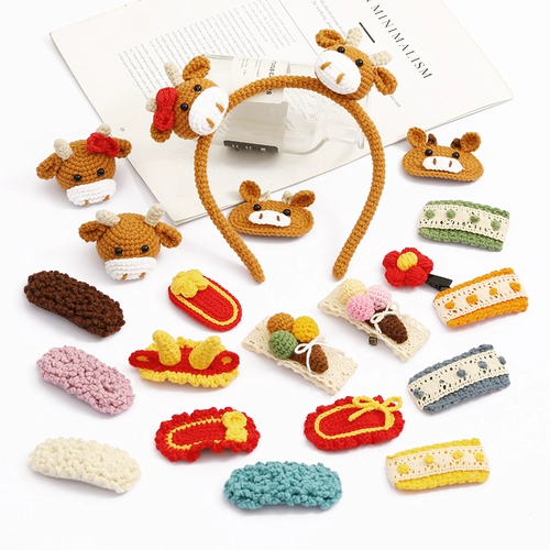 Плетеный трикотажный крючок для вязания, заколка для волос, шпильки для волос с аксессуарами ручной работы, набор материалов, DIY
