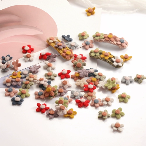 Брендовый милый плюшевый шерстяной войлок, аксессуар для волос, заколка для волос ручной работы, набор материалов, в цветочек, поделки ручной работы