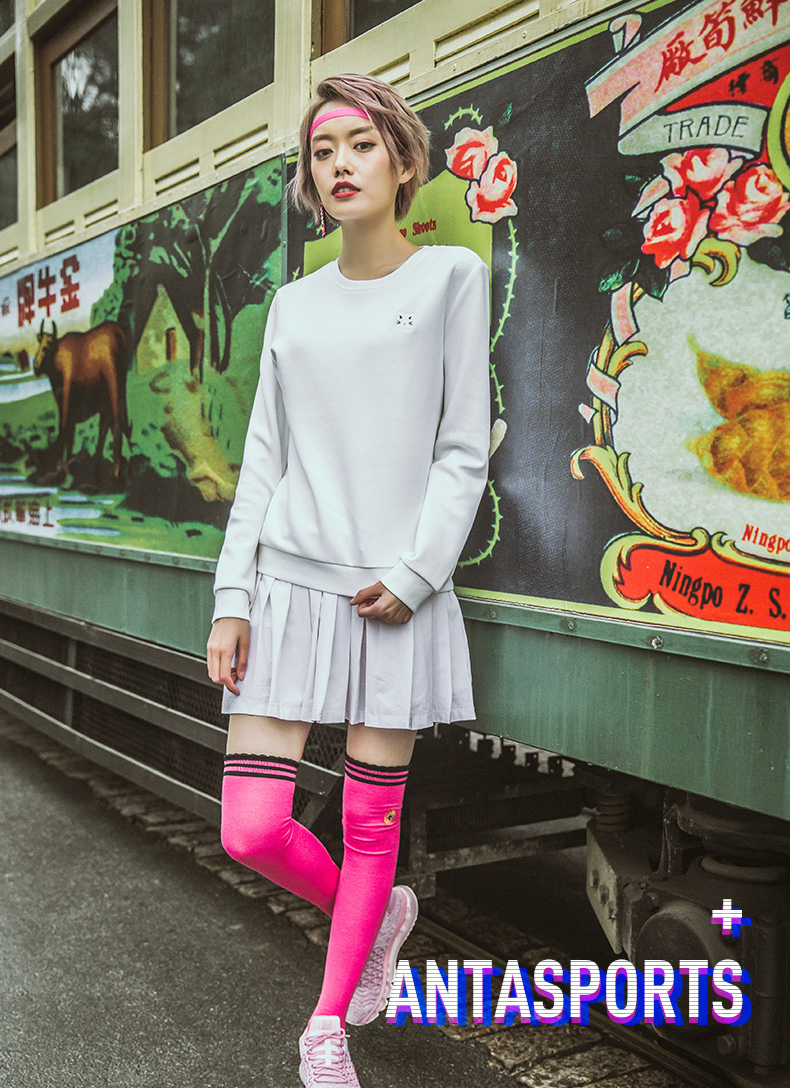Anta áo len nữ 2018 mới giản dị thoải mái dễ thương áo thun đan áo thể thao 16917728 áo khoác hoodie nữ