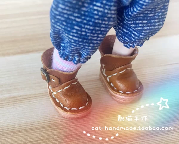 [Liangcai handicraft] OB11 глиняная заимствованная имя 149 Мистер Ли's детские handmade обувь кожаные ботинки без пятен