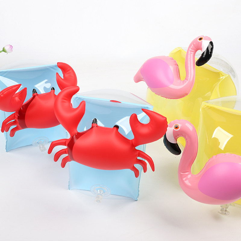 Flamingo water sleeve arm loop auxiliary swimming ring inflatable crab floating circle learn to swim children swimming arm loop