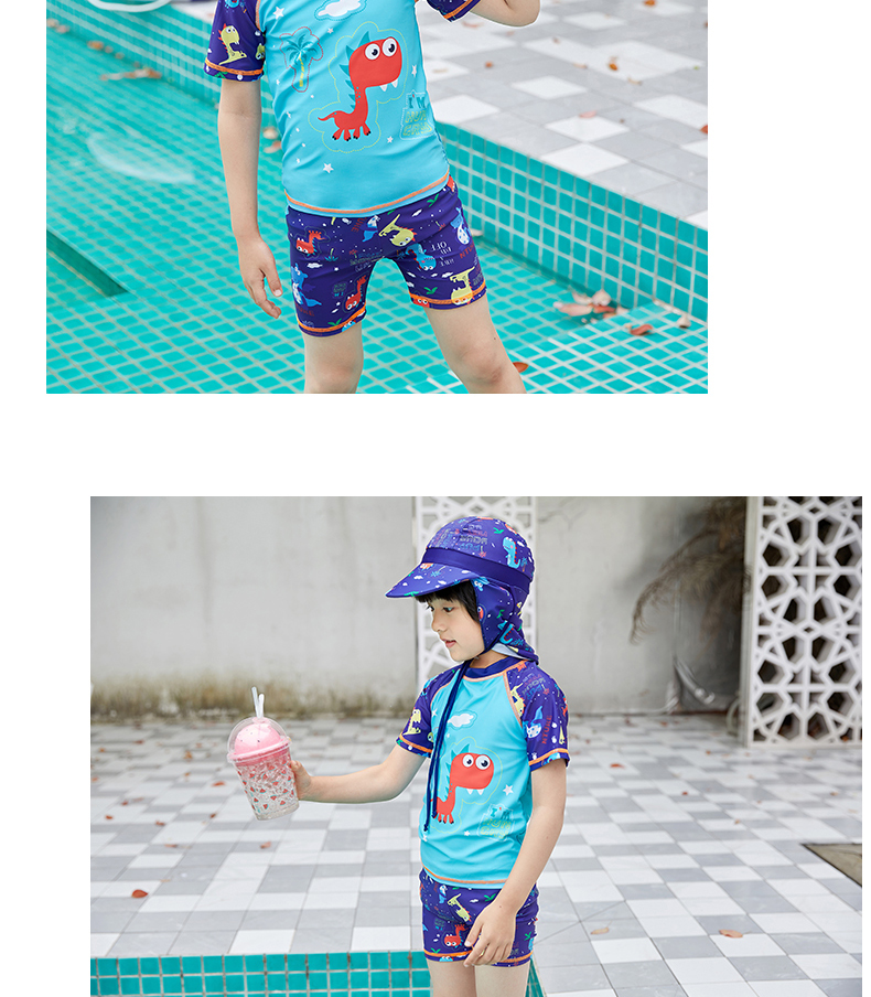 Đồ bơi bé trai 2019 mới 2-11 tuổi Đồ chơi trẻ em khủng long chia đôi áo chống nắng cho bé trai bơi - Bộ đồ bơi của Kid đồ tắm cho bé