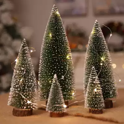 Caroline Christmas Day Decorative Supplies Christmas Tree Ornaments Mini White Christmas Pine Tree Table Bar