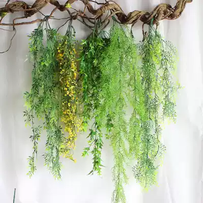 Simulation plant wall-mounted potato leaf maple leaf willow plant wall with vines hanging fake flower hanging ceiling chandelier decoration