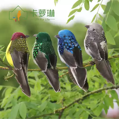 Caroline simulation feather Bird Garden Forest Flower decoration bird foam real Feather wool products fake bird Sparrow