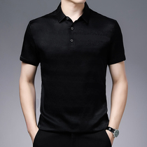 NGR high end Paul polo shirt mens short sleeve summer lapel T-shirt mulberry silk business leisure middle-aged half sleeve top